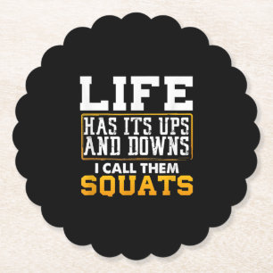 Gym Workout Weights Squat Men Women Paper Coaster