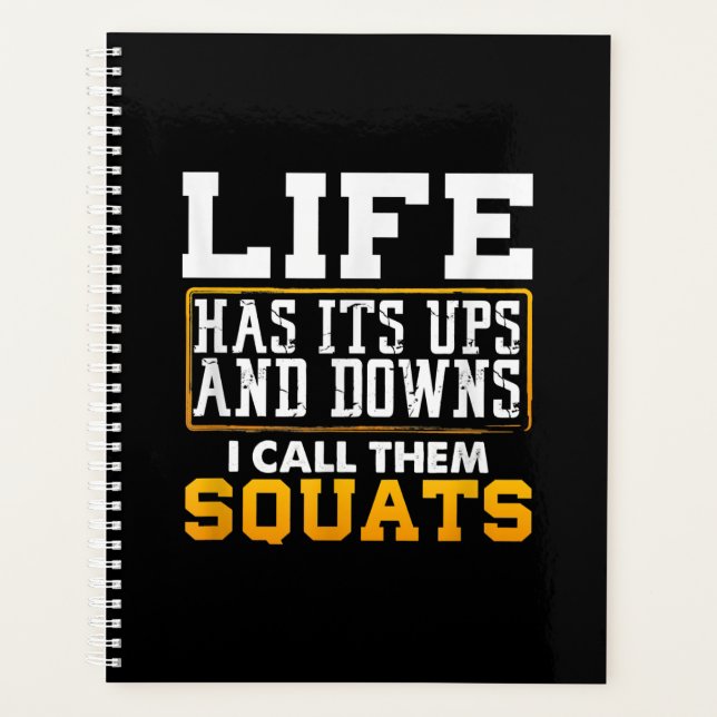 Gym Workout Weights Squat Men Women Planner (Front)