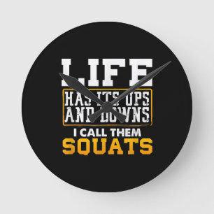 Gym Workout Weights Squat Men Women Round Clock