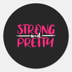 Gym Workout Woman Girl Bodybuilding Classic Round Sticker