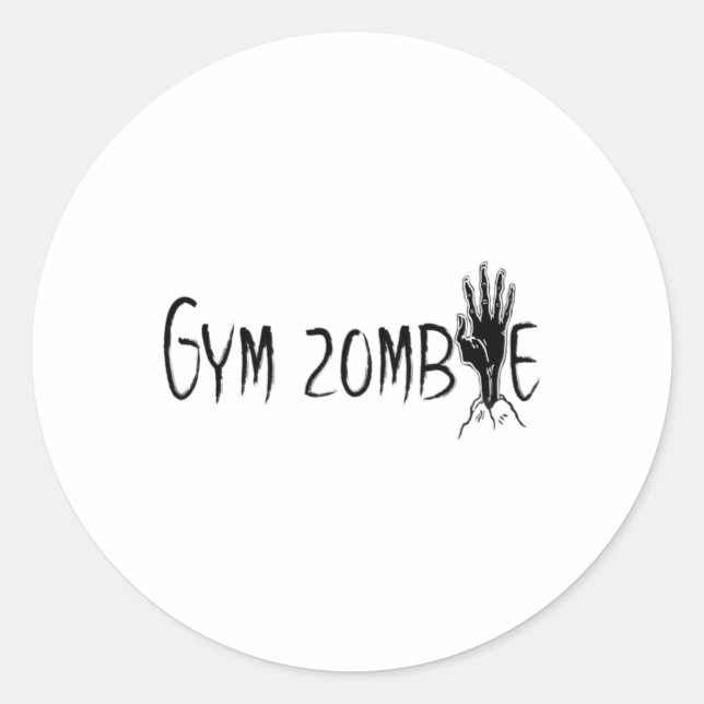 Gym Zombie Funny Halloween Workout Quote  Classic Round Sticker (Front)