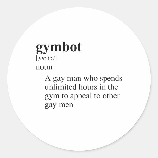 GYMBOT CLASSIC ROUND STICKER (Front)