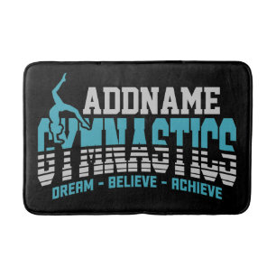 Gymnast ADD NAME Gymnastics Team Backbend Kickover Bath Mat