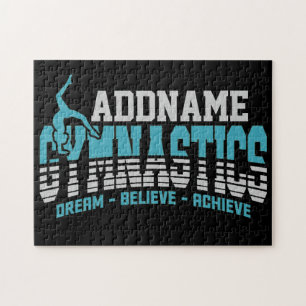 Gymnast ADD NAME Gymnastics Team Backbend Kickover Jigsaw Puzzle