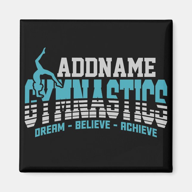 Gymnast ADD NAME Gymnastics Team Backbend Kickover Magnet (Front)