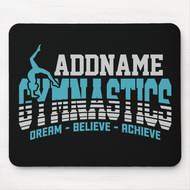 Gymnast ADD NAME Gymnastics Team Backbend Kickover Mouse Pad (Front)
