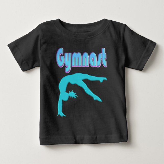 Gymnast Back Handspring Step Out Teal Baby T-Shirt (Front)