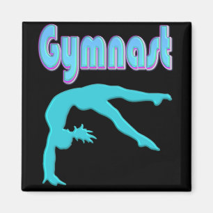 Gymnast Back Handspring Step Out Teal Magnet
