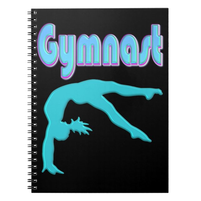 Gymnast Back Handspring Step Out Teal Notebook (Front)