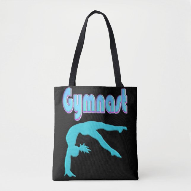 Gymnast Back Handspring Step Out Teal Tote Bag (Front)