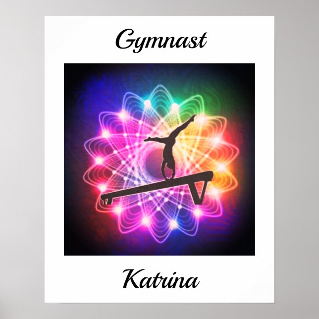 Gymnast Balance Beam Personalized Gymnastics Poster (Front)