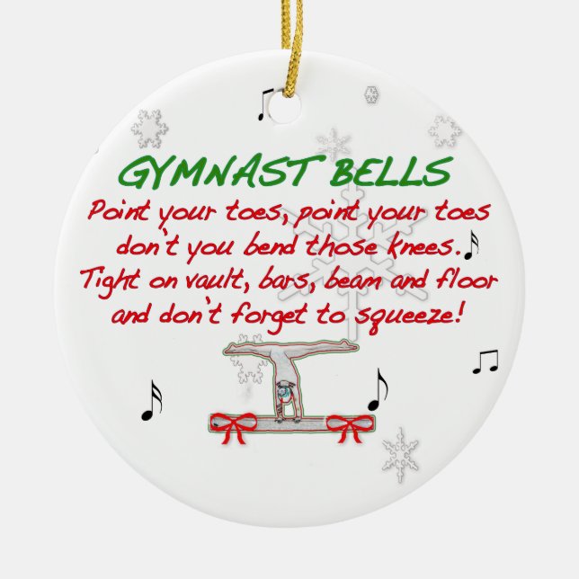 Gymnast Bells Ornament (Front)