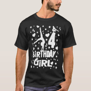 Gymnast Birthday Girl Age 4 Gymnastics Themed Pa T-Shirt