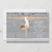 Gymnast Birthday Party Invitation