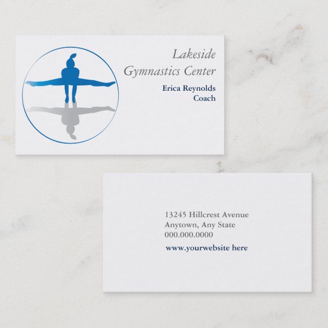 Gymnast Blue Grey Business Card (Front/Back)