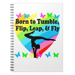 GYMNAST BORN TO TUMBLE AND FLY DESIGN NOTEBOOK