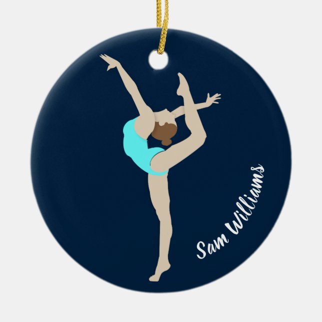 Gymnast Ceramic Ornament (Front)