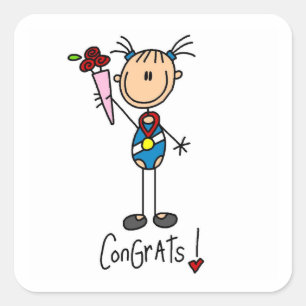 Gymnast Champion Square Sticker