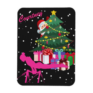 Gymnast Christmas: Santa Bring Me Gymnastics Bars Magnet