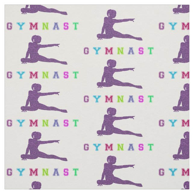 Gymnast Colourful Letters Fabric (Swatch)