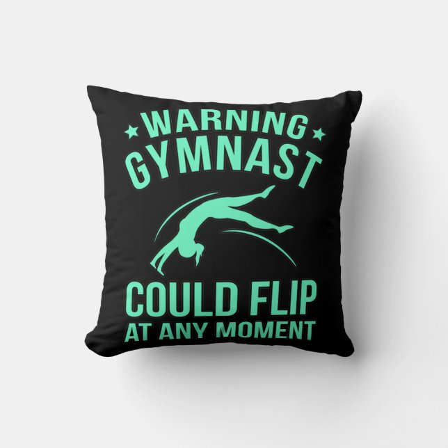 Gymnast Could Flip Gymnastics Gymnastic Sports Lov Cushion (Front)