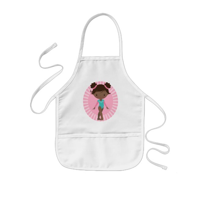 Gymnast - Cute Gymnastics African American Kids Apron (Front)