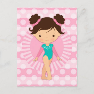 Gymnast - Cute Gymnastics Pink Turquoise Postcard