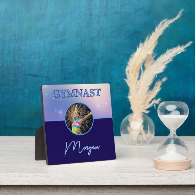 Gymnast Deep Royal Custom Photo and Name Plaque (Insitu)
