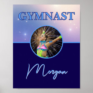 Gymnast Deep Royal Custom Photo and Name Poster