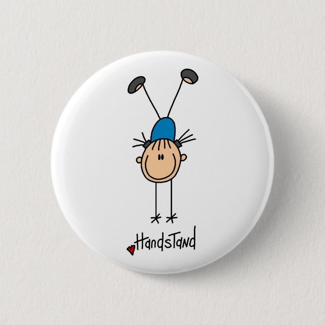Gymnast Doing Handstand 6 Cm Round Badge (Front)