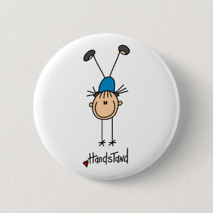 Gymnast Doing Handstand 6 Cm Round Badge