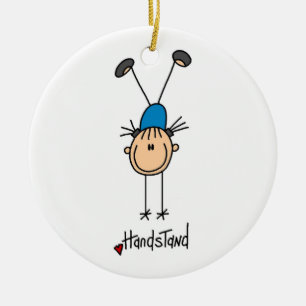 Gymnast Doing Handstands Ceramic Tree Decoration