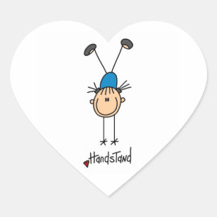 Gymnast Doing Handstands Heart Sticker