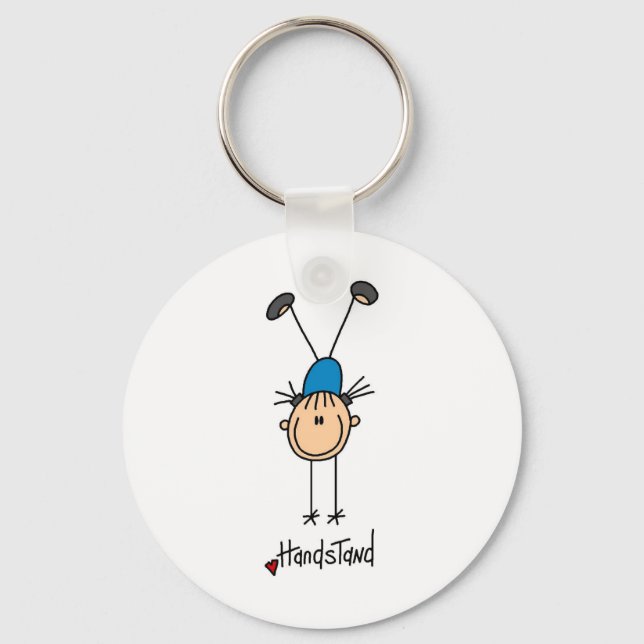 Gymnast Doing Handstands Key Ring (Front)