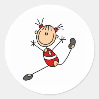 Gymnast Doing Routine Classic Round Sticker