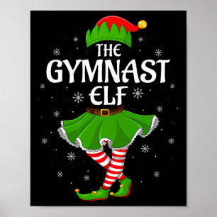 Gymnast Elf Christmas Family Girls Women Elf Squad Poster