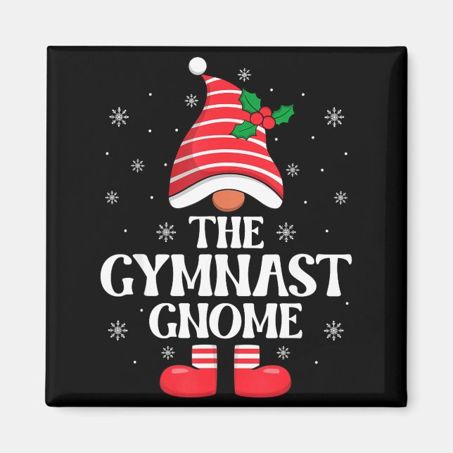 Gymnast Gnome Christmas Family Matching Group Funn Magnet (Front)