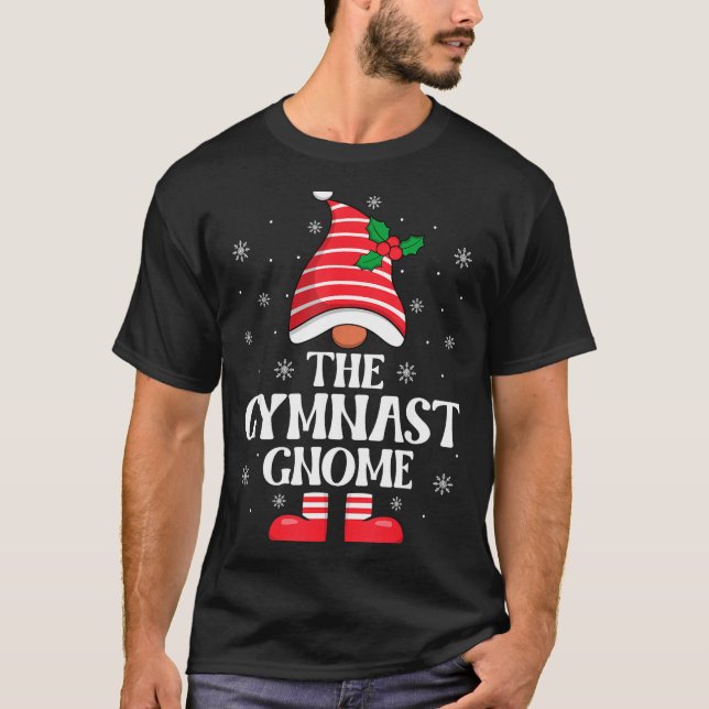 Gymnast Gnome Christmas Family Matching Group Funn T-Shirt (Front)