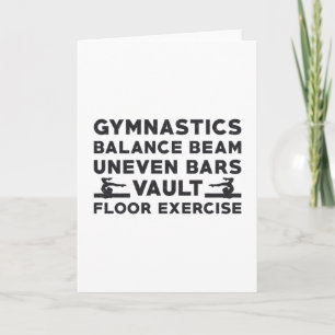 Gymnast Gymnastics Balance Beam Uneven Bars Vault Card