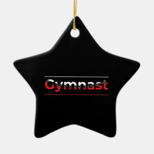 Gymnast - Gymnastics Modern Typography Arch Ceramic Ornament