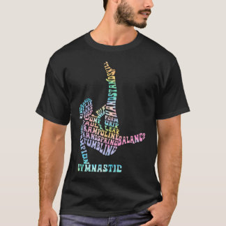 Gymnast Gymnastics Typography Word Art Girls T-Shirt
