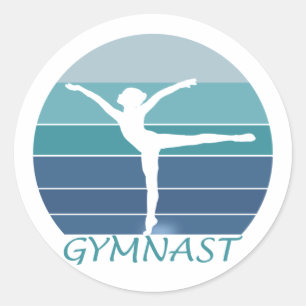 GYMNAST- I LOVE GYMNASTICS. CLASSIC ROUND STICKER