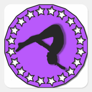 Gymnast in purple square sticker