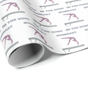 Gymnast In The Zone Balance Beam Gymnastics Wrapping Paper