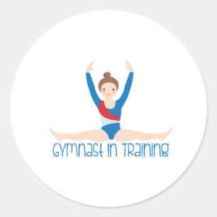 Gymnast In Training Classic Round Sticker
