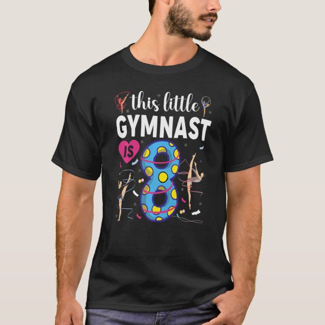 Gymnast Kids Eight Years Old 8th Happy Birthday Pa T-Shirt (Front)