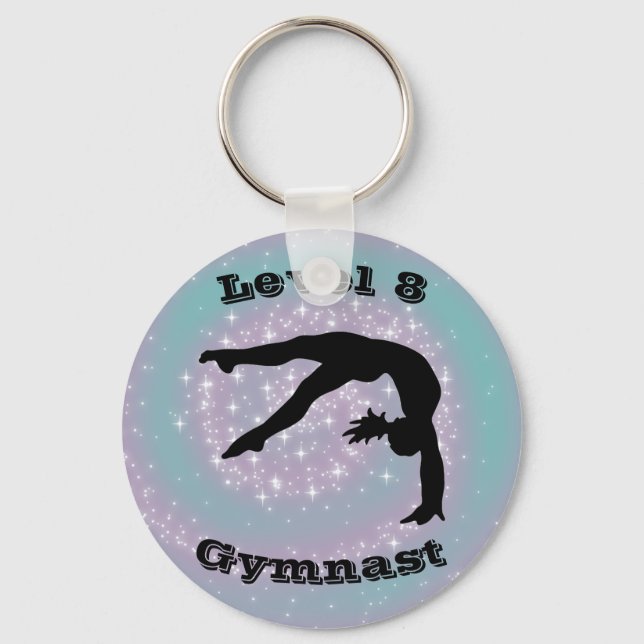 Gymnast Level (Any Level #) Gymnastics Keychain (Front)