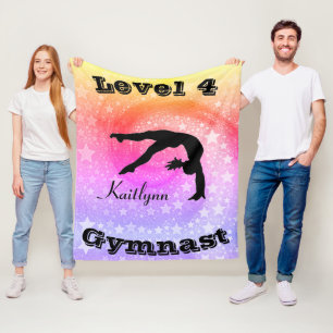 Gymnast Level Fleece Blanket w/ Her Level # & Name