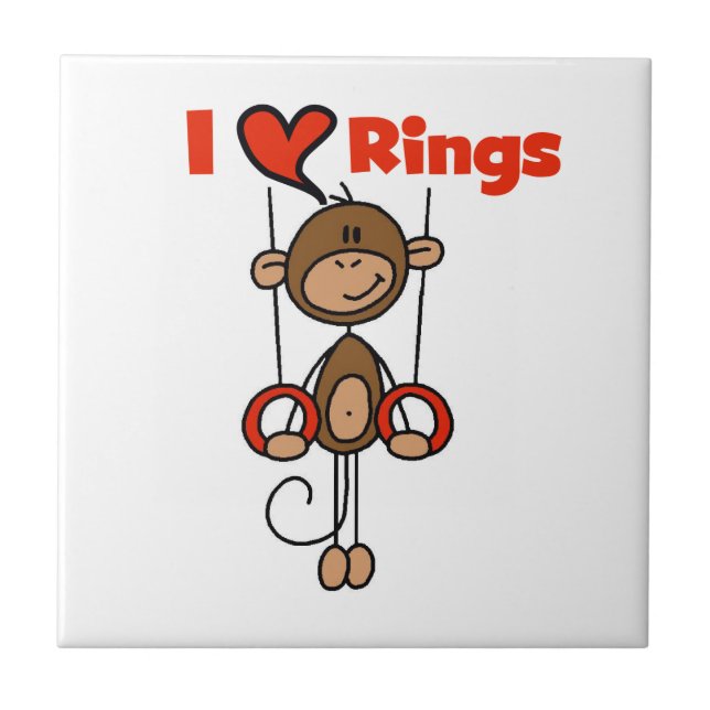 Gymnast Loves Rings Ceramic Tile (Front)