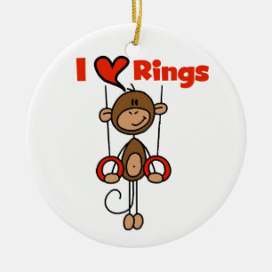 Gymnast Loves Rings Ceramic Tree Decoration